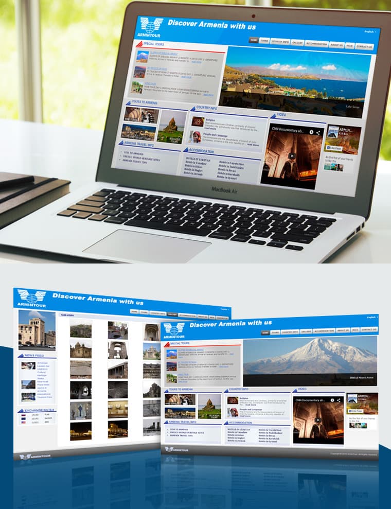 ARMINTOUR-TRAVEL AGENCY - Website Design and Development