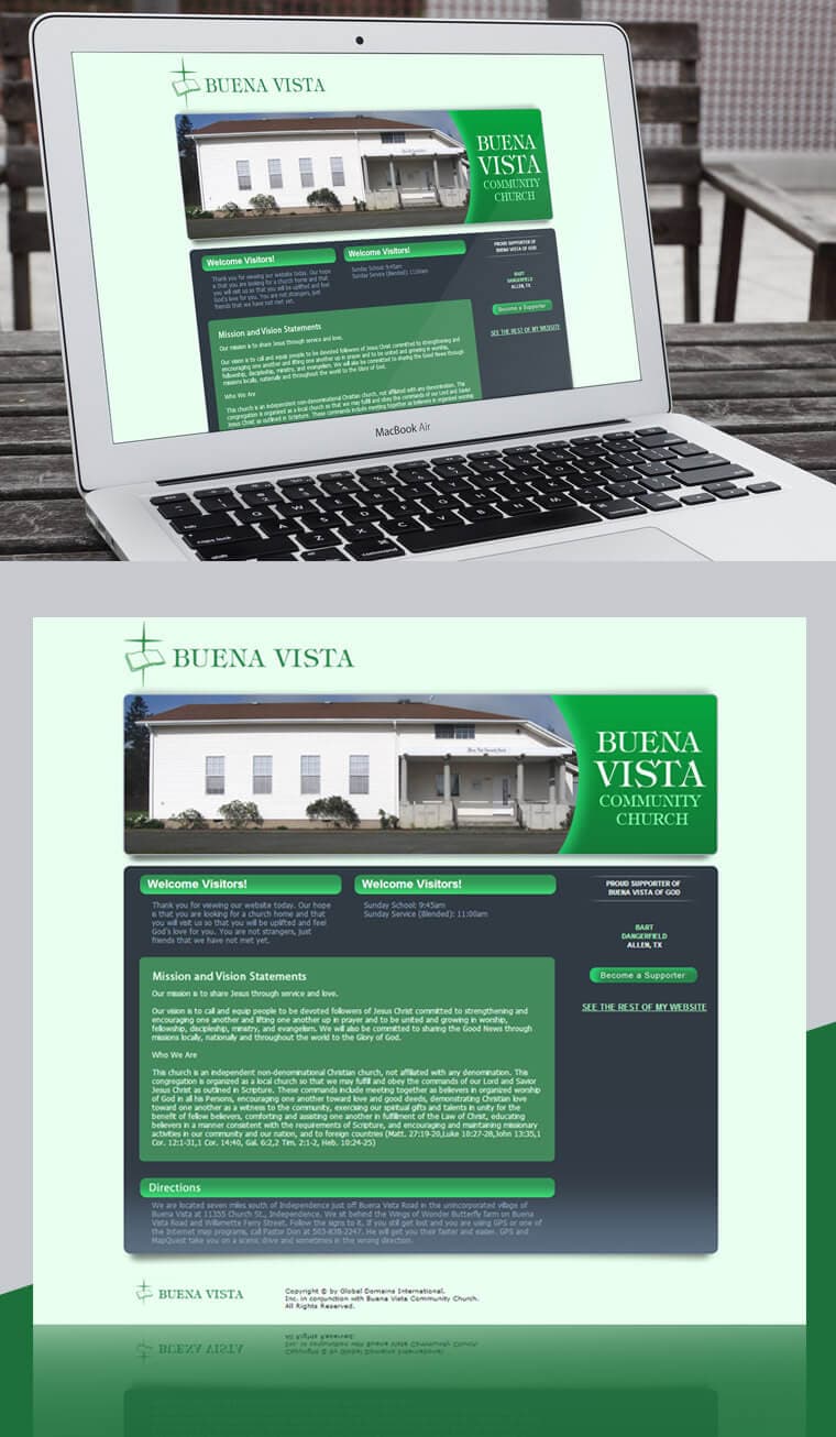 BUENA VISTA COMMUNITY CHURCH - Website Design and Development