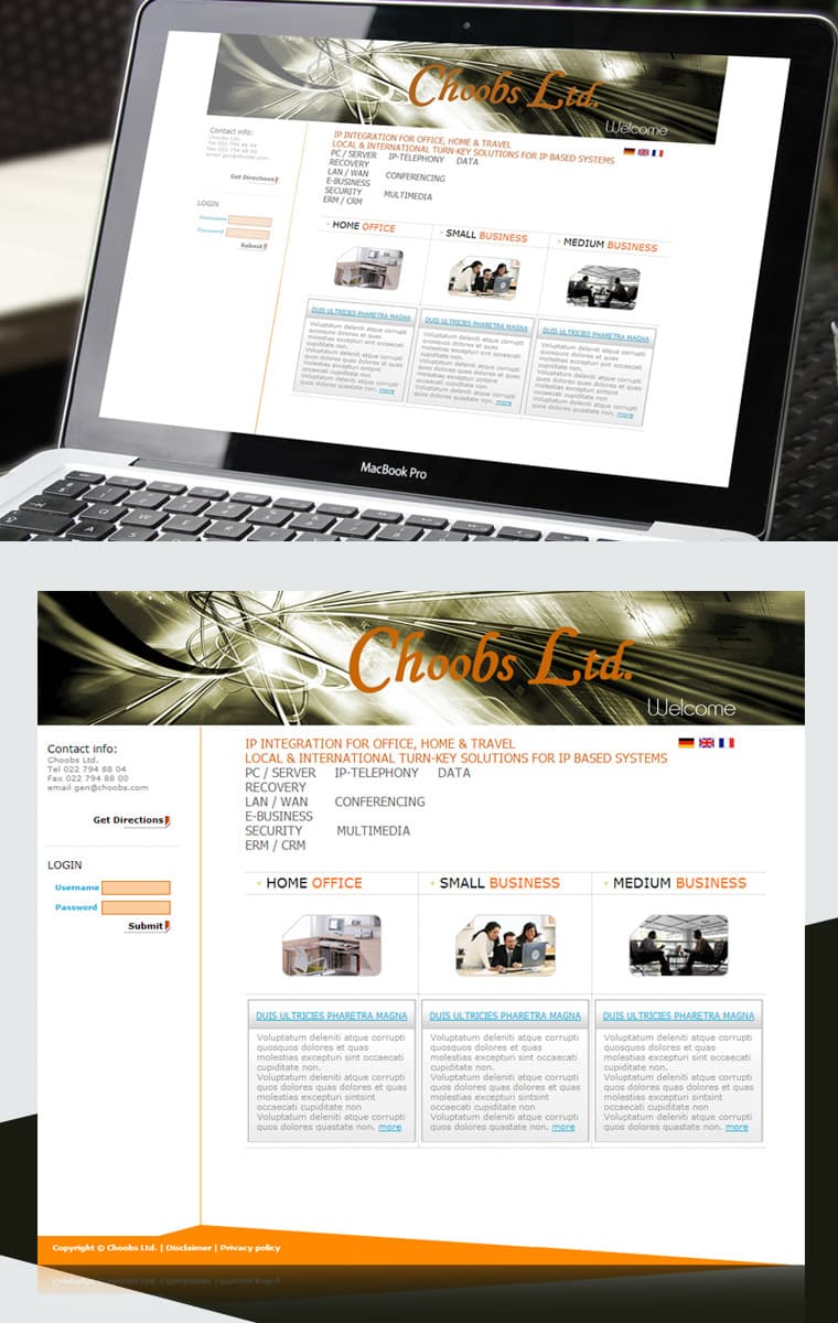 CHOOBS LTD. WEB SITE - Website Design and Development