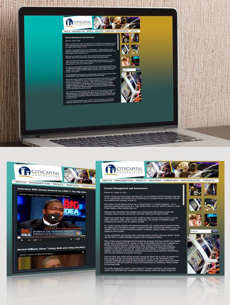 CITY CAPITAL CORPORATION - Website Design and Development
