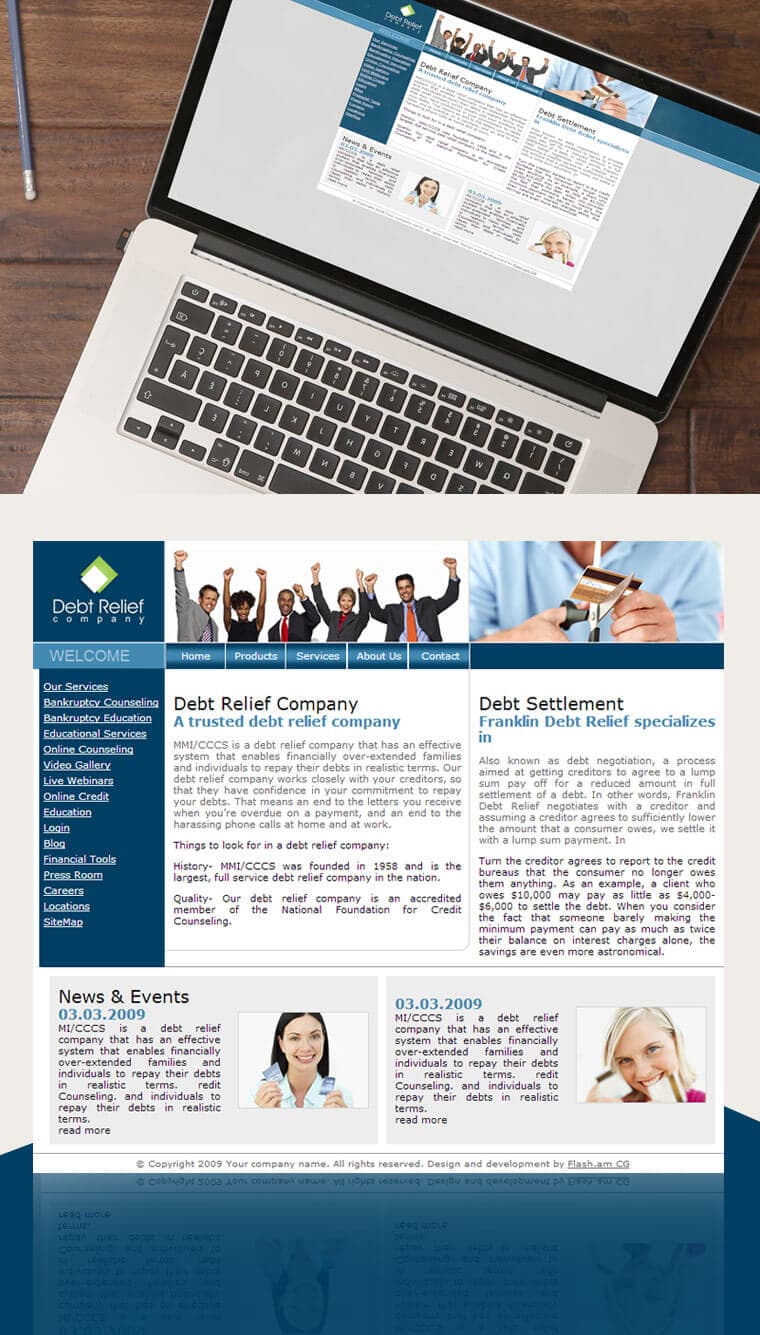 DEBT RELIEF COMPANY - Website Design and Development