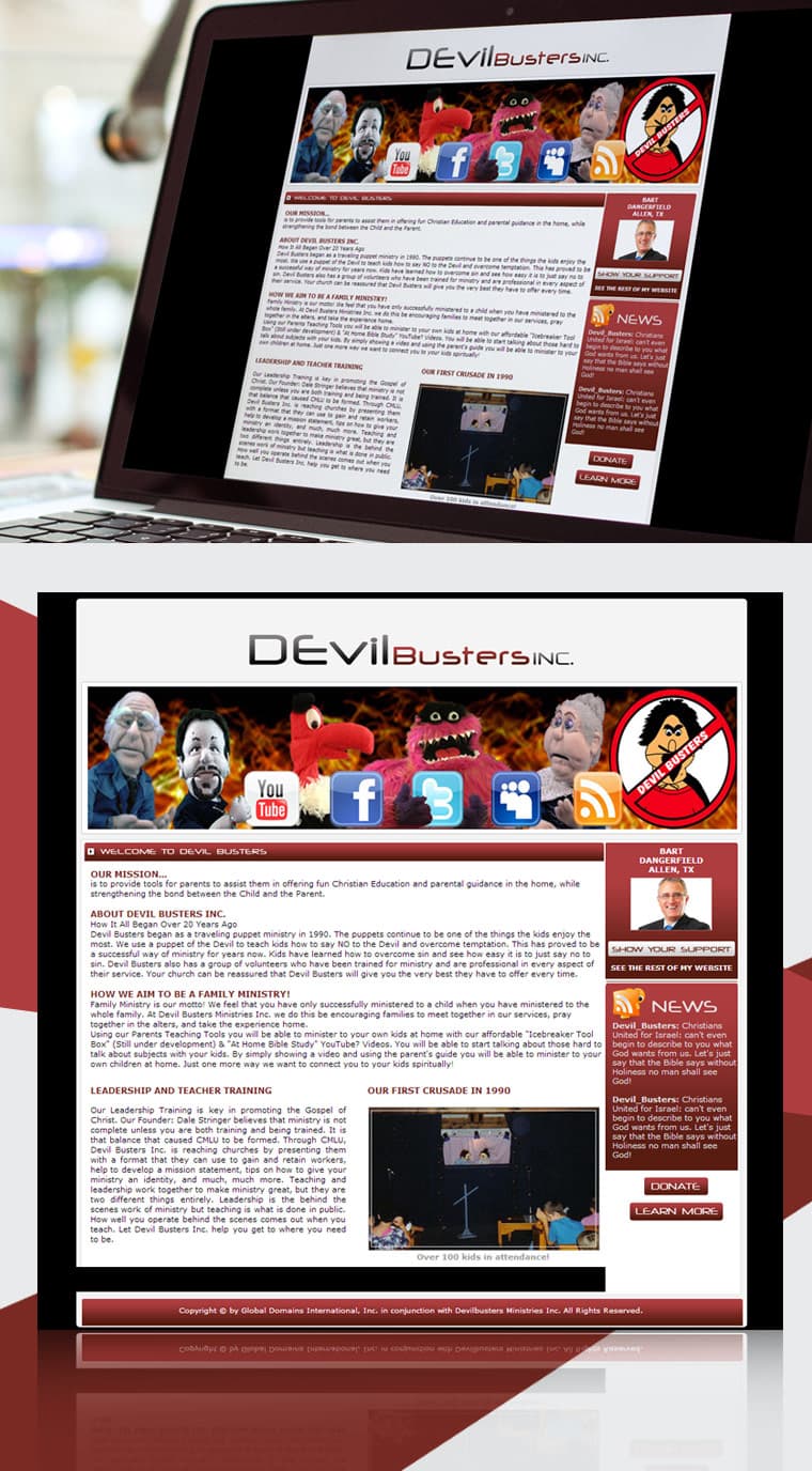 “DEVILBUSTERS” WEB SITE - Website Design and Development