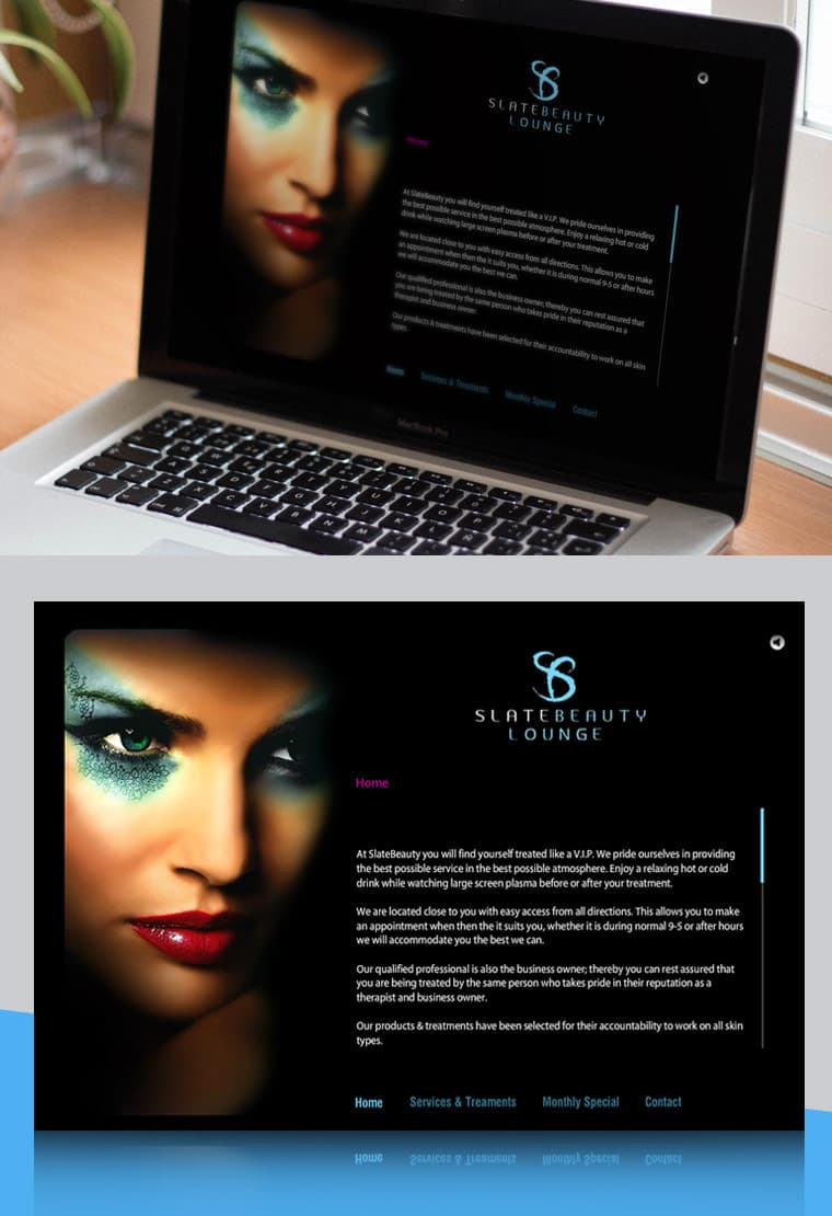 “SLATEBEAUTY” LOUNGE - Website Design and Development