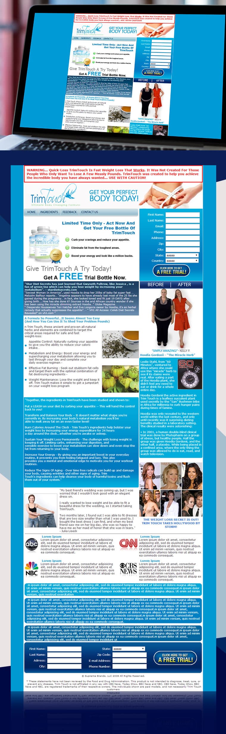 “TRIMTOUCH” – FAST WEIGHT LOSS - Website Design and Development