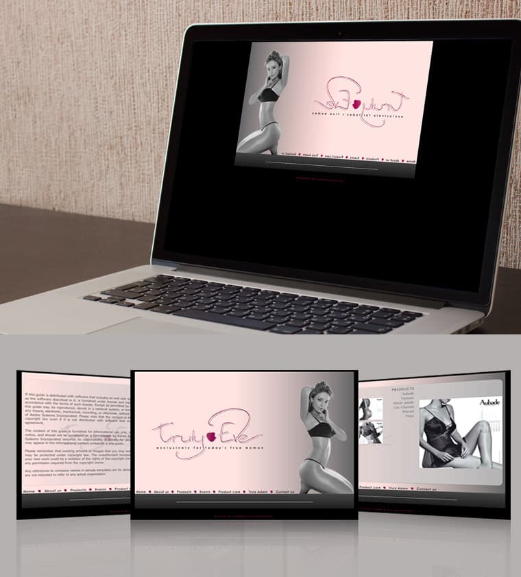 “TRULY EVE” EXCLUSIVE LINGERIE AND BEACHWEAR - Website Design and Development
